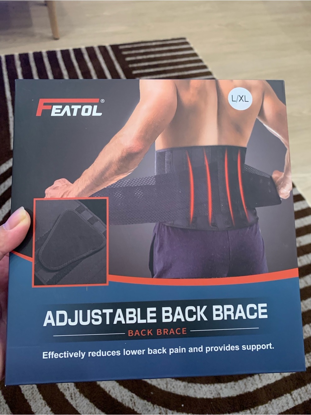 Adjustable Back Brace - Black (L/XL)